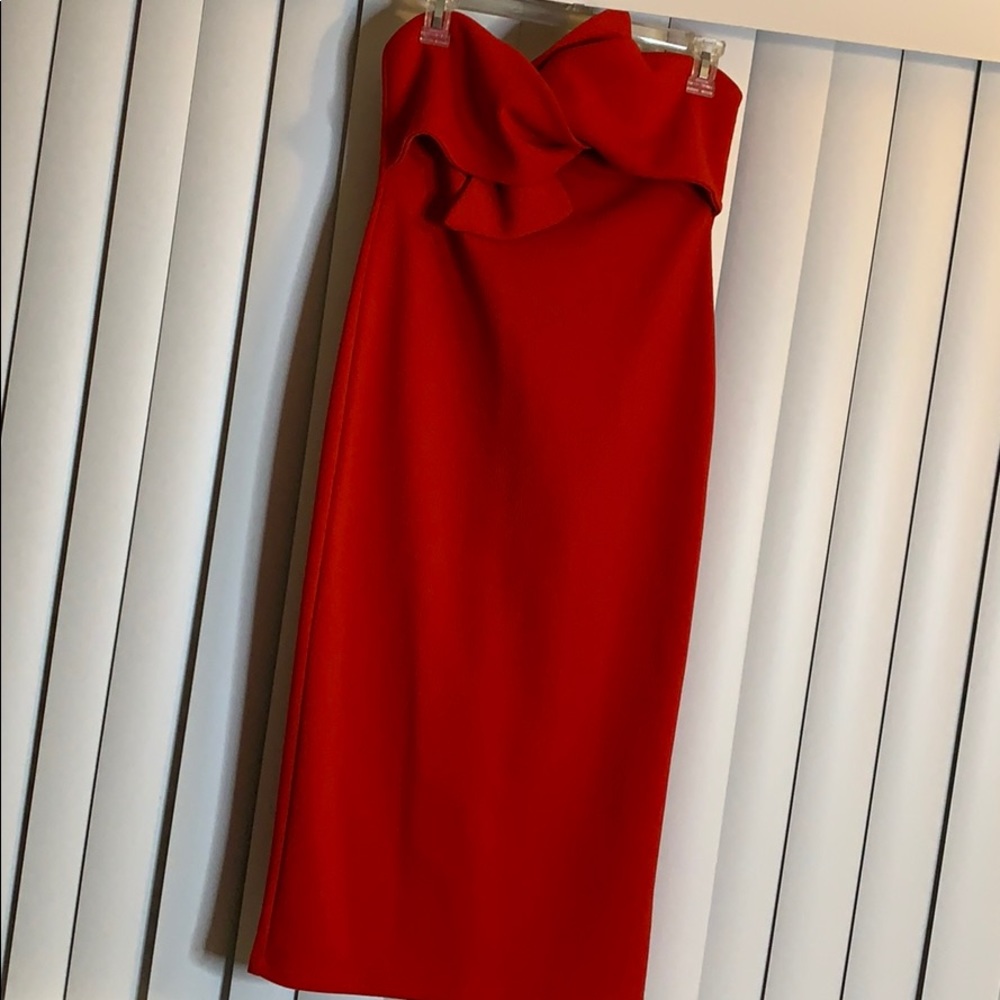 Red topshop bow top dress